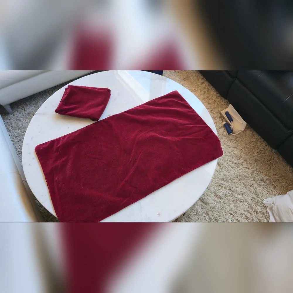 Charter Club King Red Velvet Duvet + 2 Standard King Shams